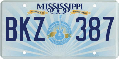 MS license plate BKZ387