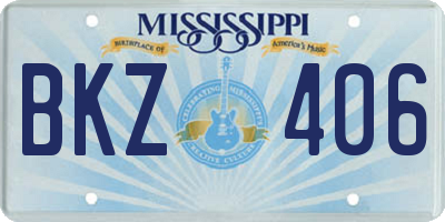 MS license plate BKZ406