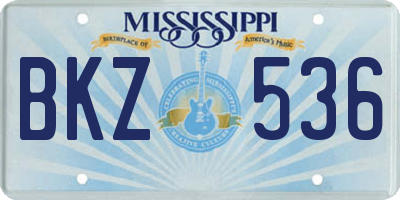 MS license plate BKZ536