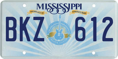 MS license plate BKZ612