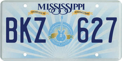 MS license plate BKZ627