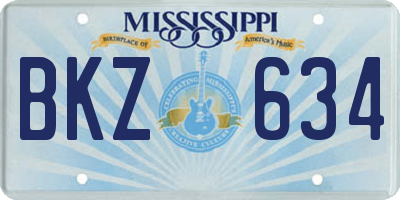 MS license plate BKZ634