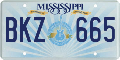 MS license plate BKZ665