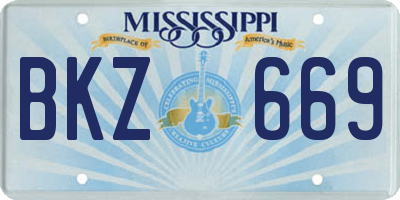 MS license plate BKZ669