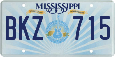MS license plate BKZ715