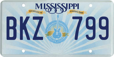 MS license plate BKZ799