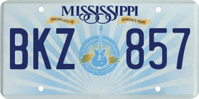 MS license plate BKZ857