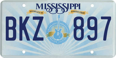 MS license plate BKZ897