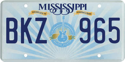 MS license plate BKZ965