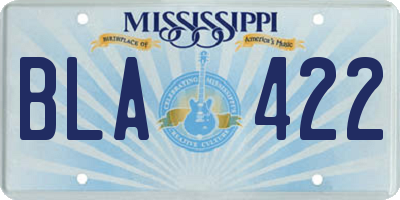 MS license plate BLA422