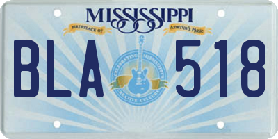 MS license plate BLA518