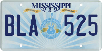 MS license plate BLA525