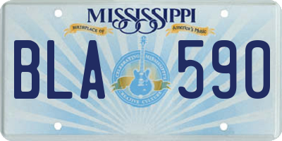 MS license plate BLA590