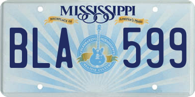 MS license plate BLA599