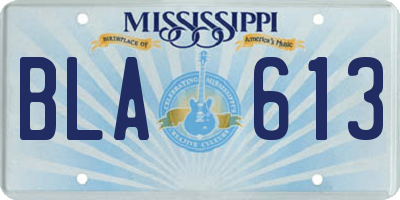 MS license plate BLA613