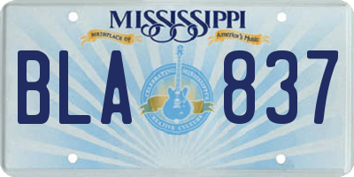 MS license plate BLA837