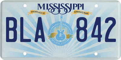 MS license plate BLA842