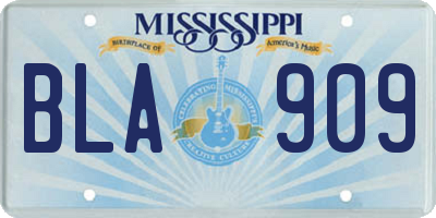 MS license plate BLA909