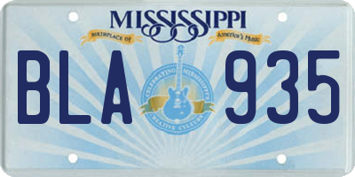 MS license plate BLA935