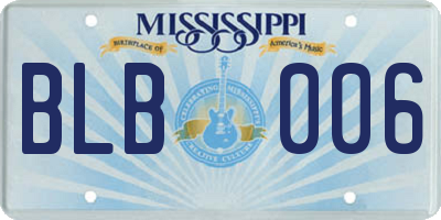 MS license plate BLB006