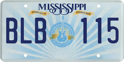 MS license plate BLB115