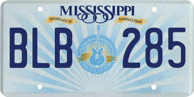 MS license plate BLB285