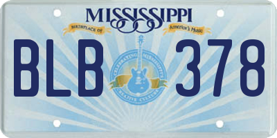 MS license plate BLB378