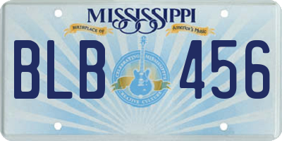MS license plate BLB456