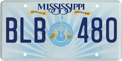 MS license plate BLB480