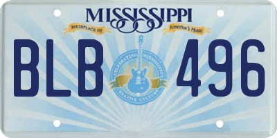 MS license plate BLB496
