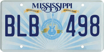 MS license plate BLB498