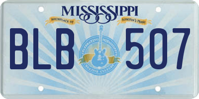 MS license plate BLB507
