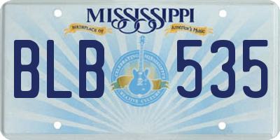MS license plate BLB535