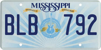 MS license plate BLB792