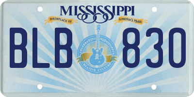 MS license plate BLB830