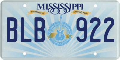 MS license plate BLB922