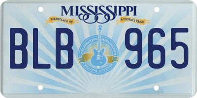 MS license plate BLB965