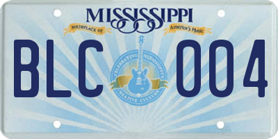 MS license plate BLC004