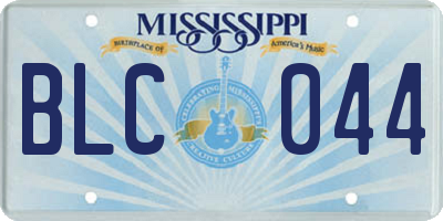 MS license plate BLC044