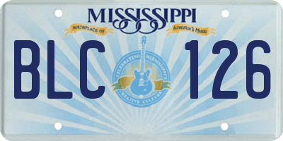 MS license plate BLC126