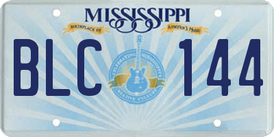 MS license plate BLC144