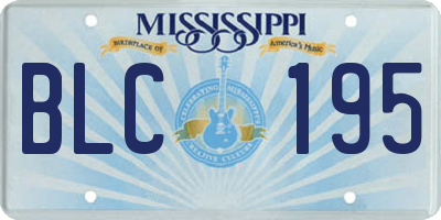 MS license plate BLC195