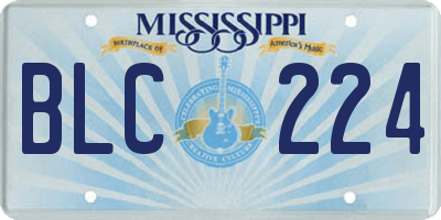 MS license plate BLC224