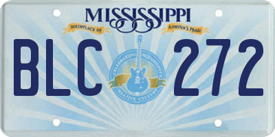 MS license plate BLC272