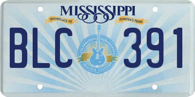 MS license plate BLC391