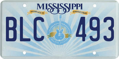MS license plate BLC493