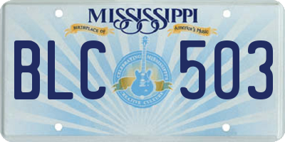 MS license plate BLC503