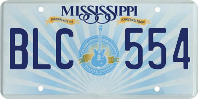 MS license plate BLC554