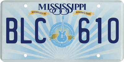 MS license plate BLC610
