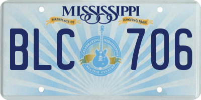MS license plate BLC706